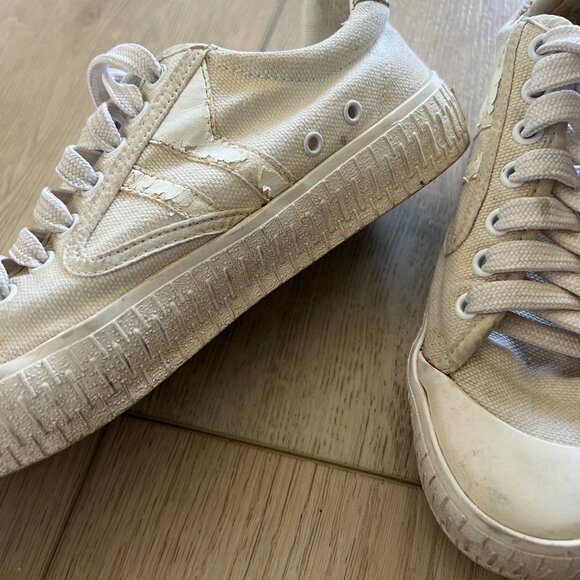 Céline Phoebe Philo Leather Trim Canvas Sneakers White 36 - Picture 4 of 10